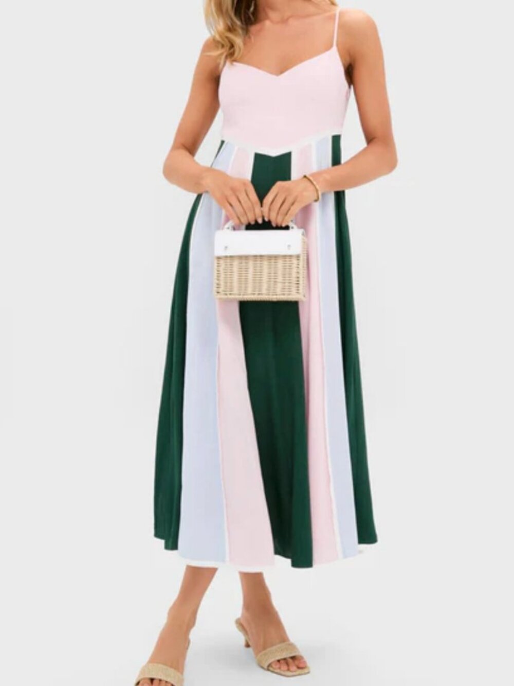 Hyacinth House Pink, Green & Blue Striped Baxter Maxi Dress
